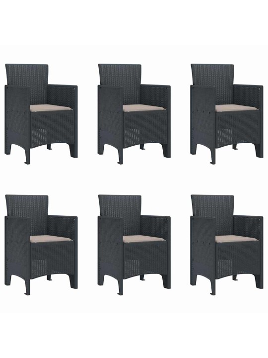 Dārza ēdamgalds 7 pcs antracīts polt rattan
