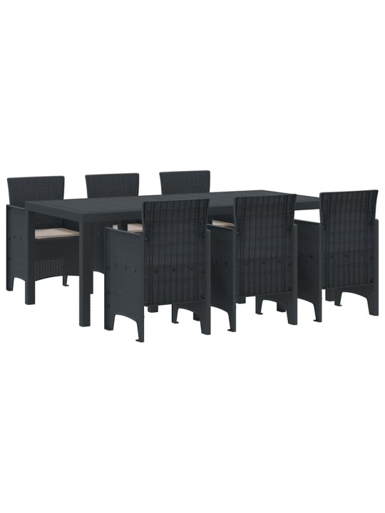 Dārza ēdamgalds 7 pcs antracīts polt rattan