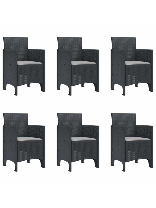 Dārza ēdamgalds 7 pcs antracīts polt rattan