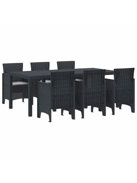 Dārza ēdamgalds 7 pcs antracīts polt rattan