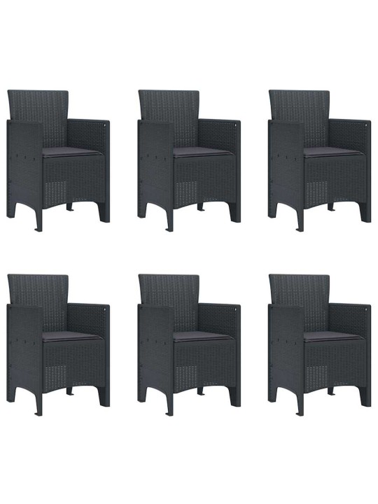 Dārza ēdamgalds 7 pcs antracīts polt rattan
