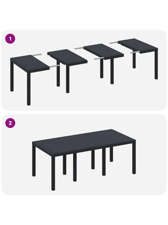 Dārza ēdamgalds 7 pcs antracīts polt rattan