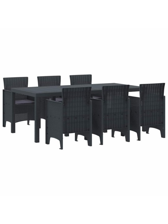 Dārza ēdamgalds 7 pcs antracīts polt rattan
