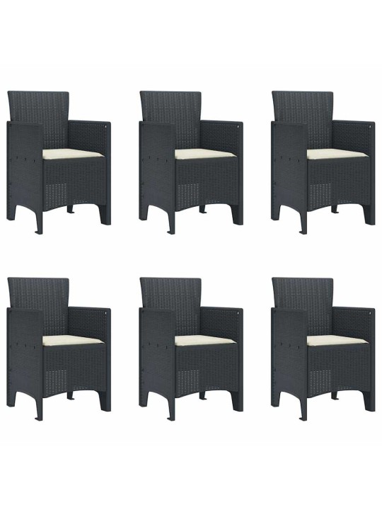 Dārza ēdamgalds 7 pcs antracīts polt rattan