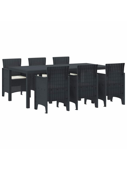 Dārza ēdamgalds 7 pcs antracīts polt rattan