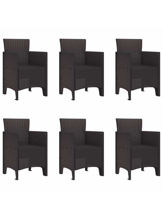 Dārza ēdamgalds 7 pcs brūna polt rattan