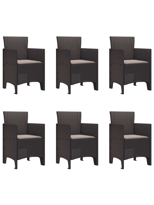 Dārza ēdamgalds 7 pcs brūna polt rattan