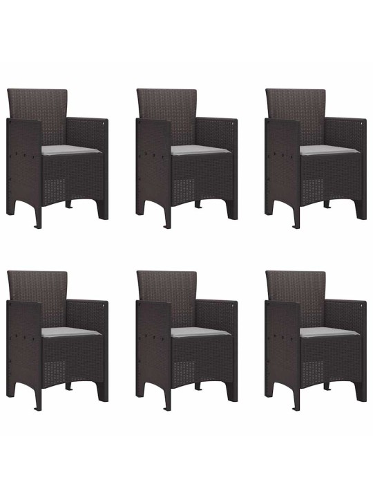 Dārza ēdamgalds 7 pcs brūna polt rattan