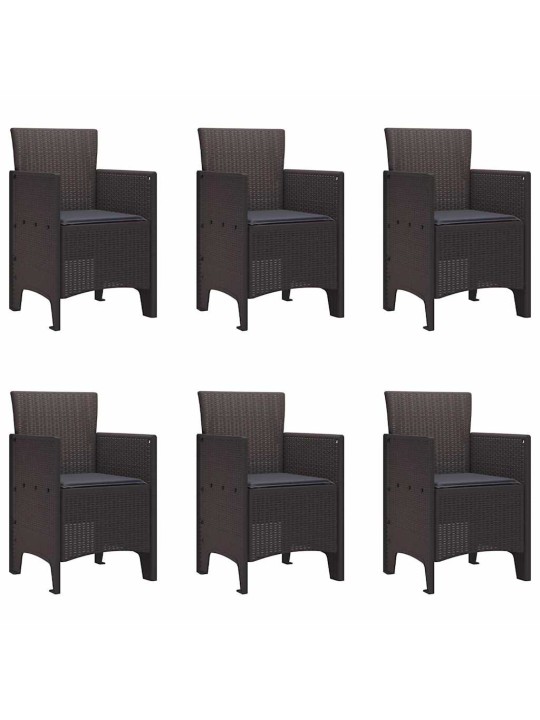 Dārza ēdamgalds 7 pcs brūna polt rattan
