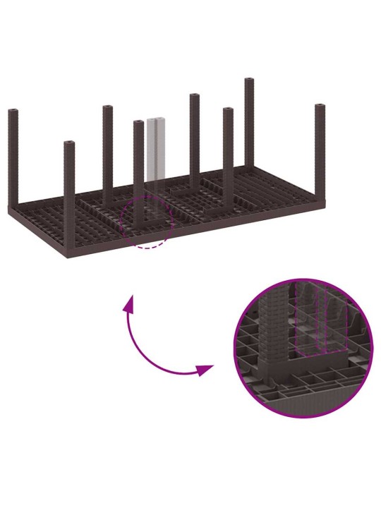 Dārza ēdamgalds 7 pcs brūna polt rattan