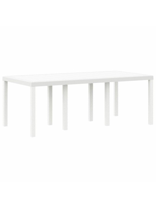 Dārza ēdamgalds 7 pcs balts polt rattan