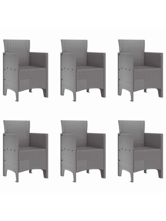 Dārza ēdamgalds 7 pcs gaiši pelēks polt rattan