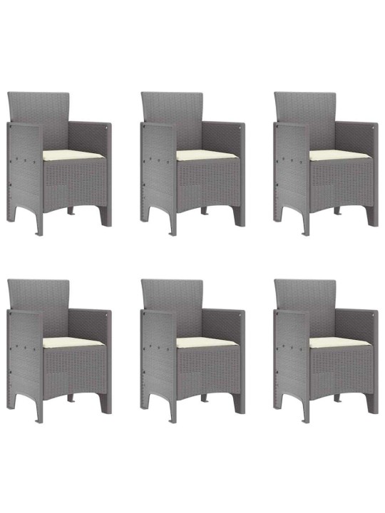 Dārza ēdamgalds 7 pcs gaiši pelēks polt rattan