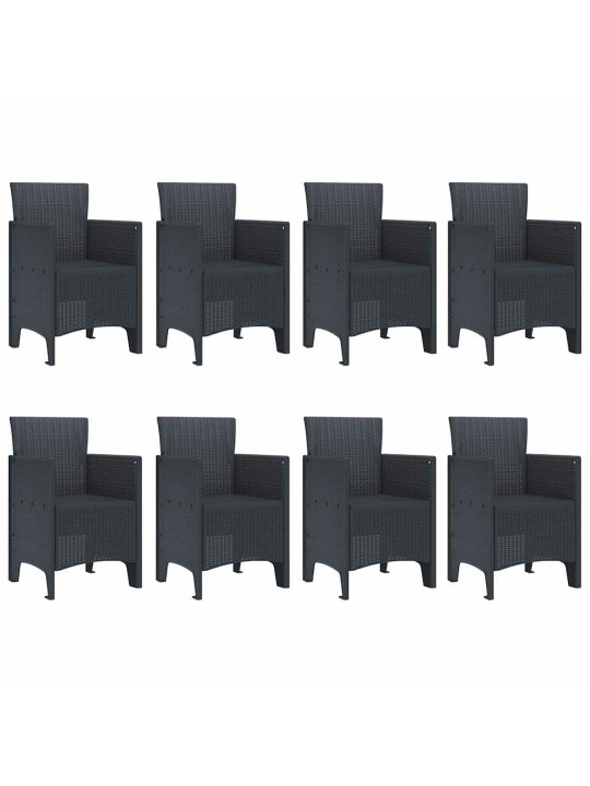 Dārza ēdamgalds 9 pcs antracīts polt rattan