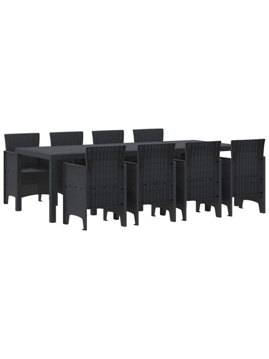 Dārza ēdamgalds 9 pcs antracīts polt rattan