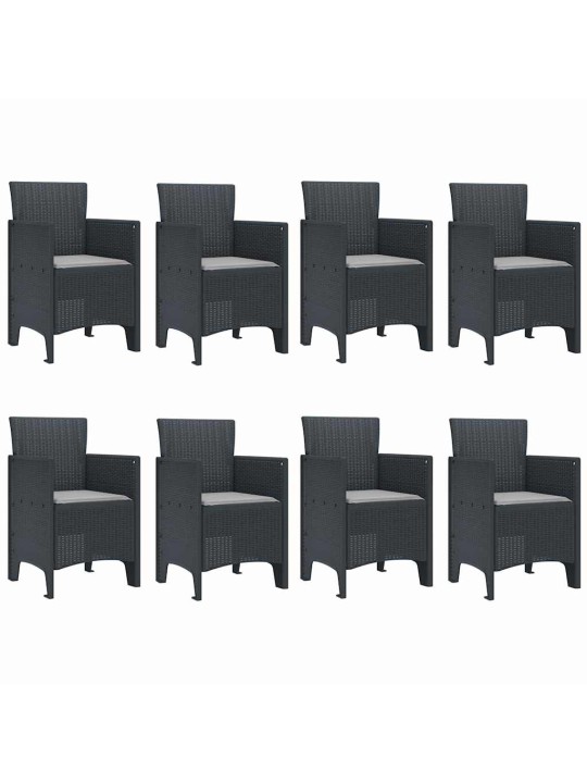 Dārza ēdamgalds 9 pcs antracīts polt rattan