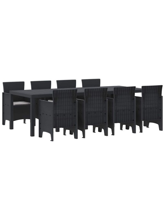 Dārza ēdamgalds 9 pcs antracīts polt rattan
