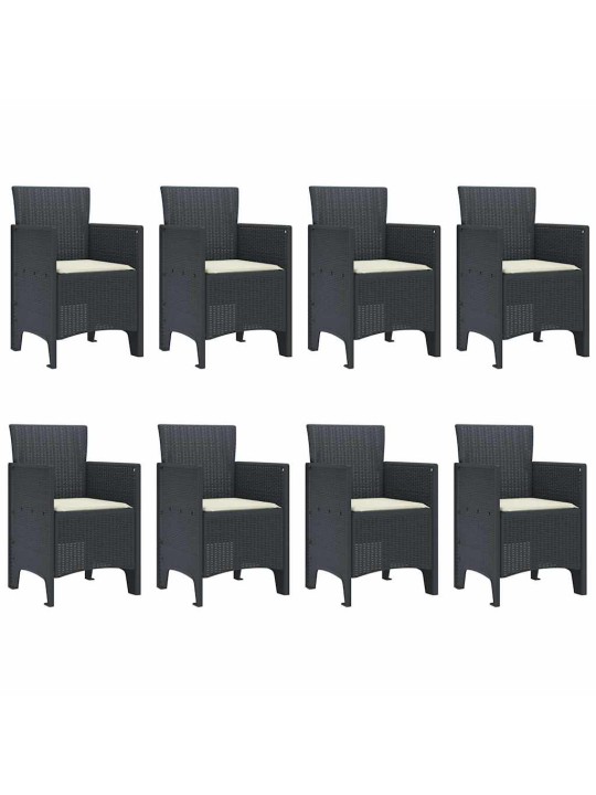 Dārza ēdamgalds 9 pcs antracīts polt rattan