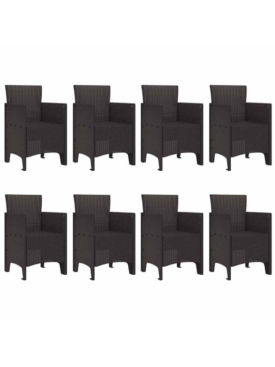 Dārza ēdamgalds 9 pcs brūna polt rattan