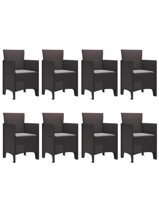 Dārza ēdamgalds 9 pcs brūna polt rattan