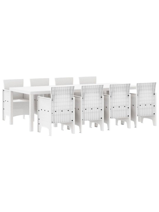 Dārza ēdamgalds 9 pcs gaiši pelēks polt rattan