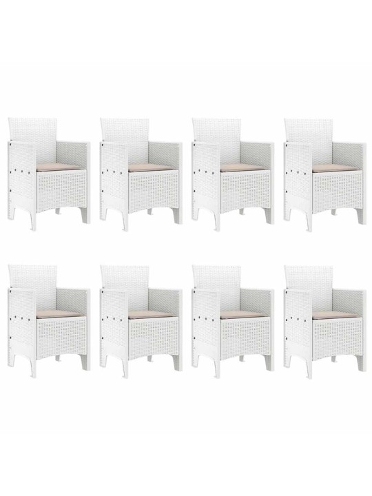 Dārza ēdamgalds 9 pcs gaiši pelēks polt rattan