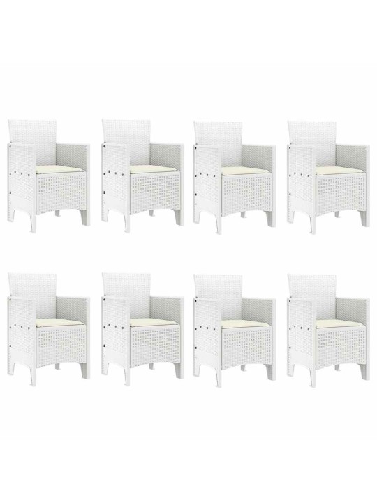 Dārza ēdamgalds 9 pcs gaiši pelēks polt rattan