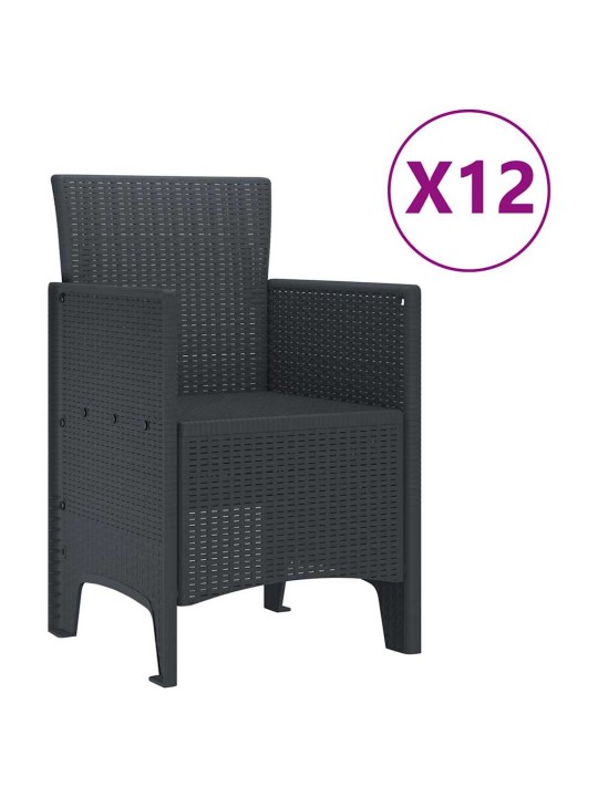 Dārza ēdamgalds 13 pcs antracīts polt rattan