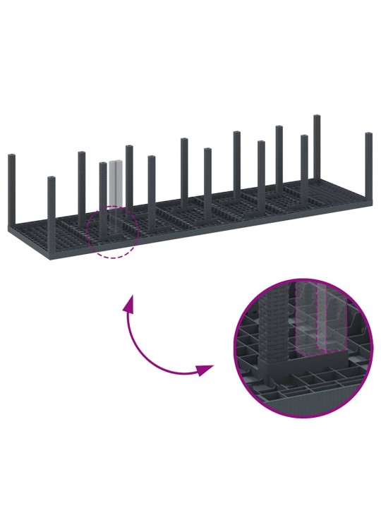 Dārza ēdamgalds 13 pcs antracīts polt rattan