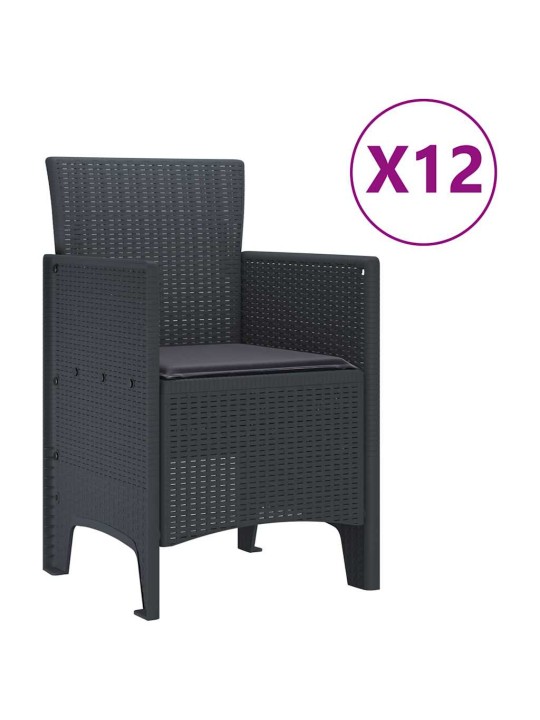 Dārza ēdamgalds 13 pcs antracīts polt rattan