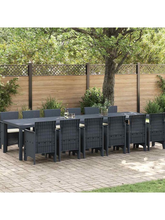 Dārza ēdamgalds 13 pcs antracīts polt rattan