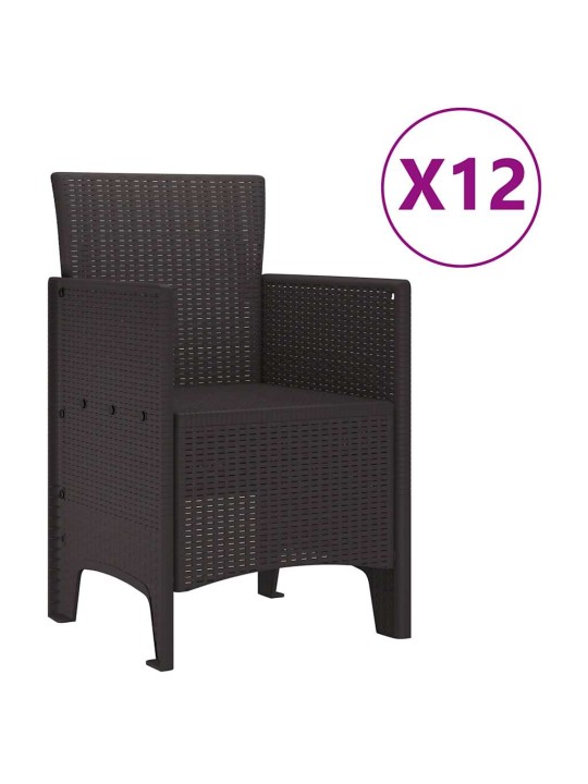 Dārza ēdamgalds 13 pcs brūna polt rattan