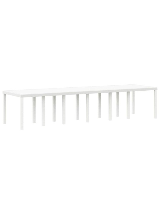 Dārza ēdamgalds 13 pcs balts polt rattan