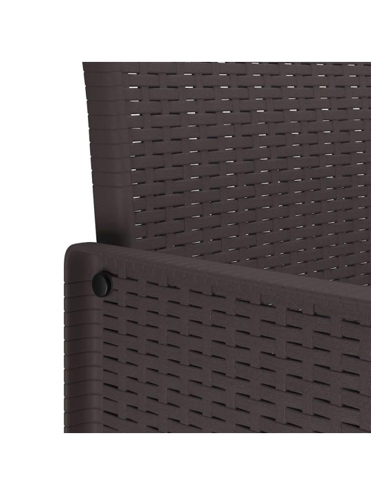 Dārza ēdamgalds 15 pcs brūna polt rattan