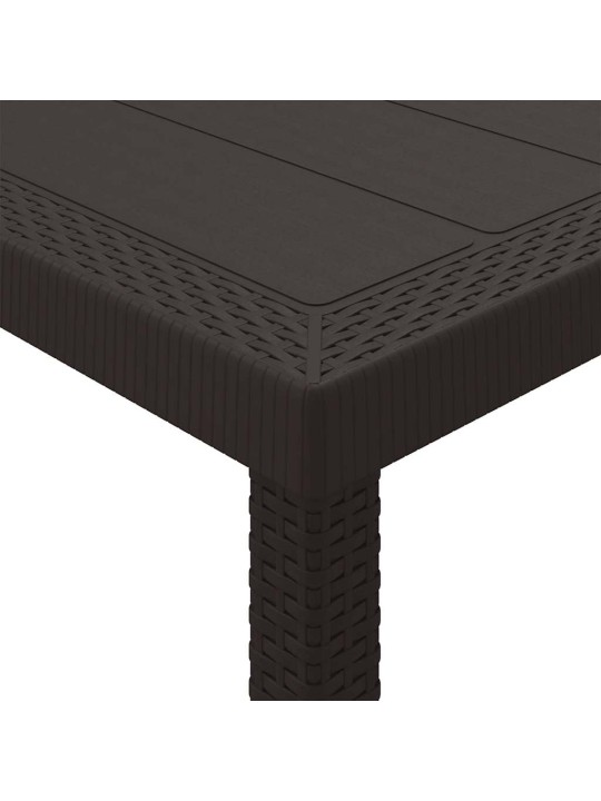 Dārza ēdamgalds 15 pcs brūna polt rattan