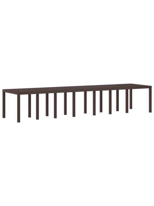 Dārza ēdamgalds 15 pcs brūna polt rattan