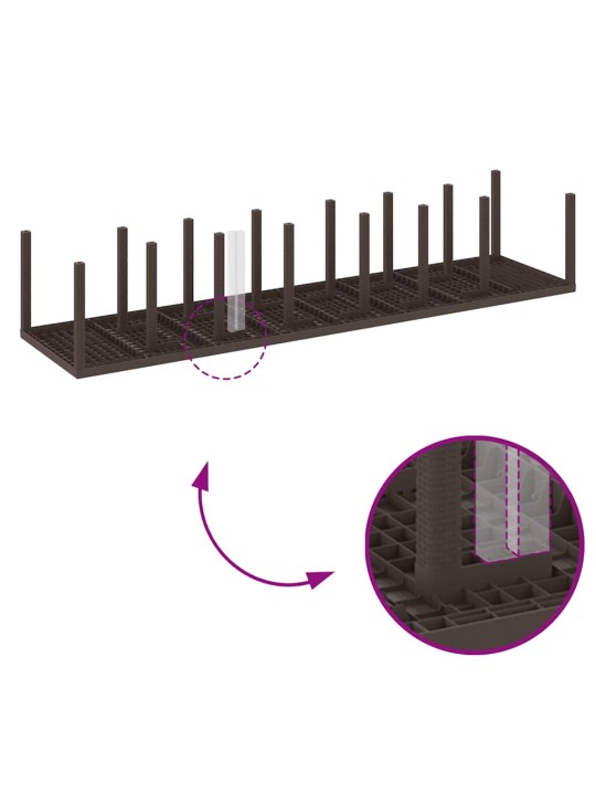 Dārza ēdamgalds 15 pcs brūna polt rattan