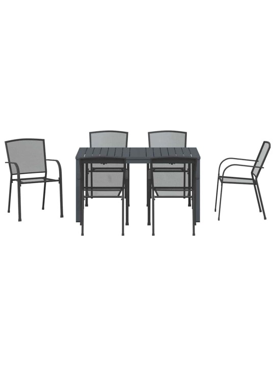 Dārza ēdamgalds 7 pcs antracīts tērauds