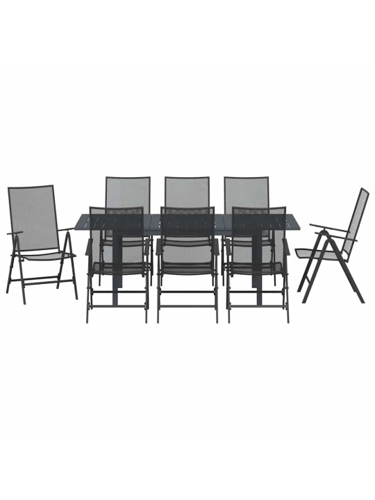 Dārza ēdamgalds 9 pcs tērauds