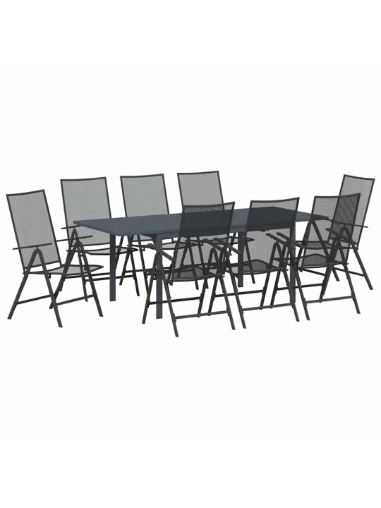 Dārza ēdamgalds 9 pcs tērauds