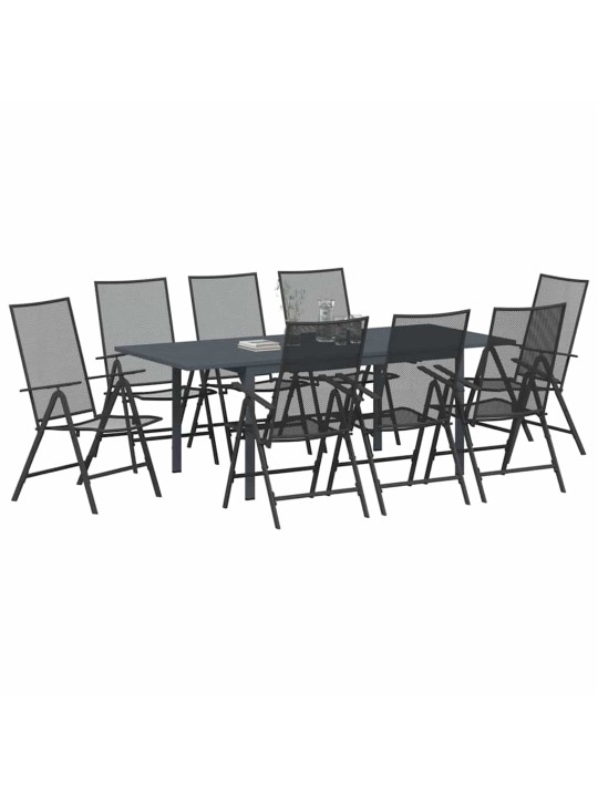 Dārza ēdamgalds 9 pcs tērauds