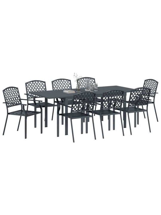 Regulējamais dārza ēdamgalds 9 pcs tērauds