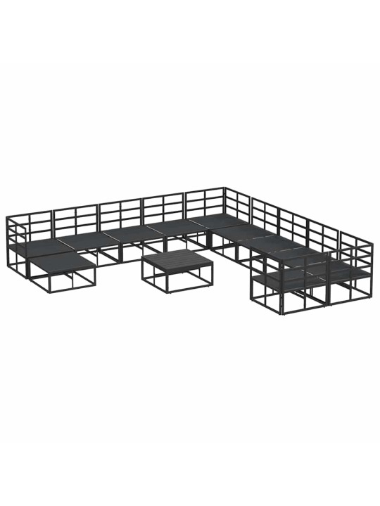 Dārza dīvānu komplekts 12 pcs melna metāla