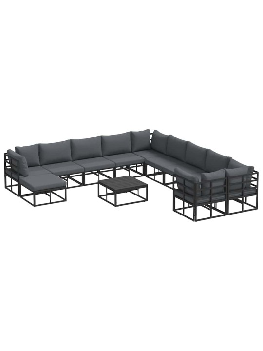Dārza dīvānu komplekts 12 pcs melna metāla