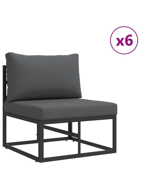 Dārza dīvānu komplekts 12 pcs melna metāla