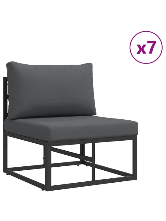 Dārza dīvānu komplekts 12 pcs melna alumīnijs