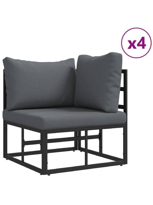 Dārza dīvānu komplekts 12 pcs melna alumīnijs