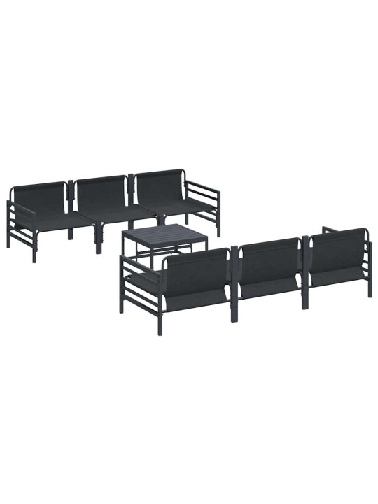Dārza dīvānu komplekts 7 pcs antracīta tērauds & audums