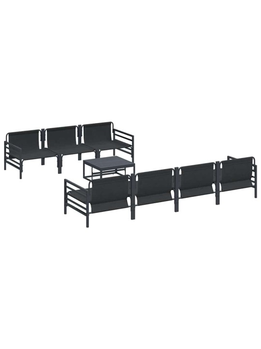 Dārza dīvānu komplekts 8 pcs antracīta tērauds & audums