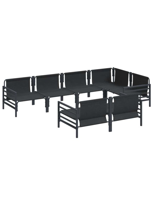 Dārza dīvānu komplekts 7 pcs antracīta tērauds & audums